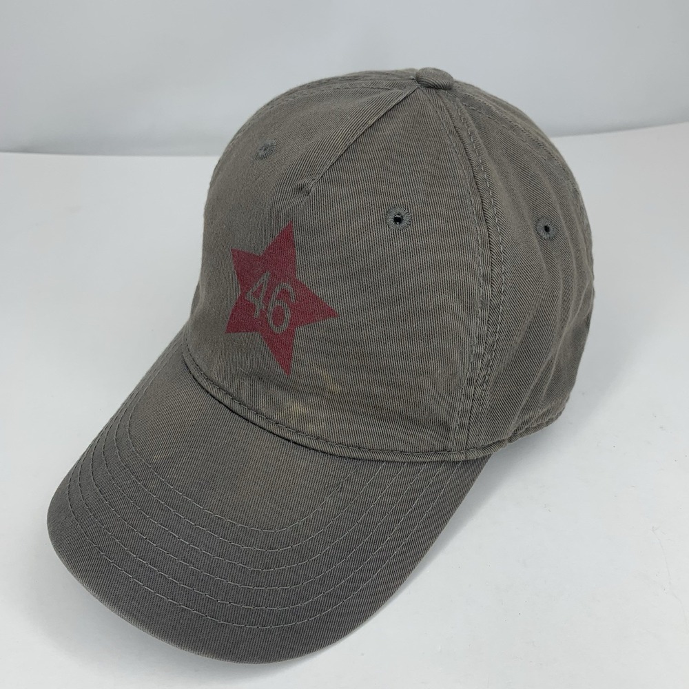 Red Star 46 Hat Women / Youth Gray Adjustable Snapback Baseball Cap DISCOLORED